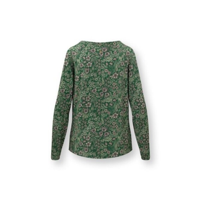 Pip Studio Tina Long Sleeve Top Daisy Dreams Green XL