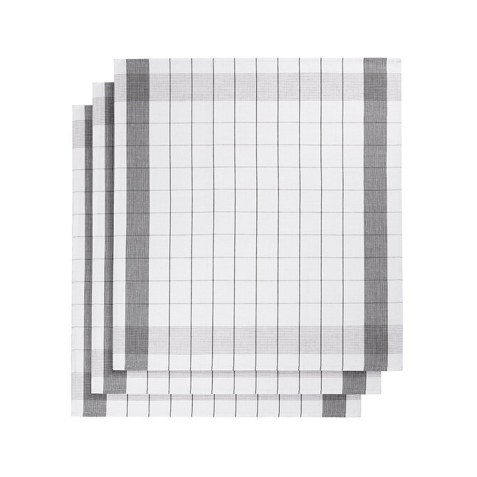 De Witte Lietaer Mixte Theedoek 68x68 white-black 5598