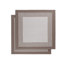 De Witte Lietaer Pied De Poule Theedoek 66x66 champignon