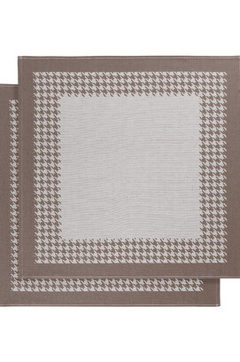 De Witte Lietaer Pied De Poule Theedoek 66x66 champignon