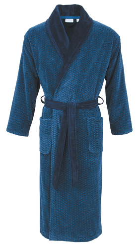 Carl Ross Carl Ross badjas met sjaalkraag 665200 night blue/sapphire 52/54 afbeelding