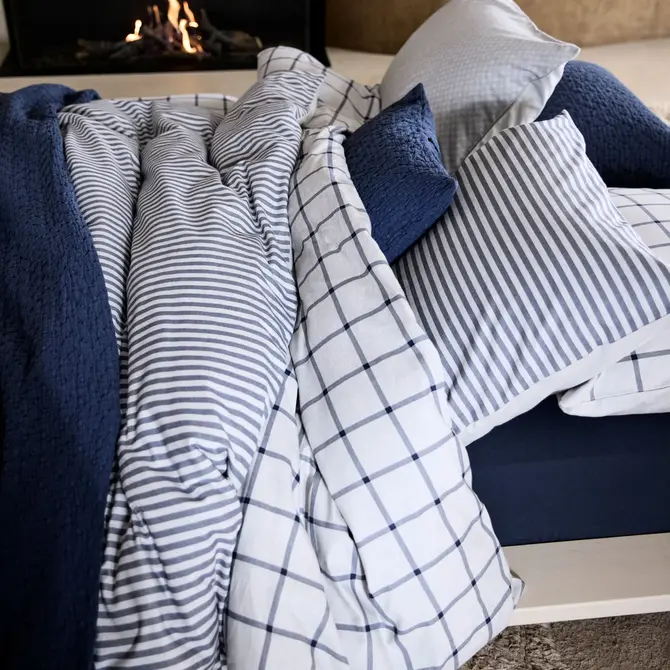 Vandyck Flanel Glasgow dekbedovertrek 200x200/220 Blue Ink