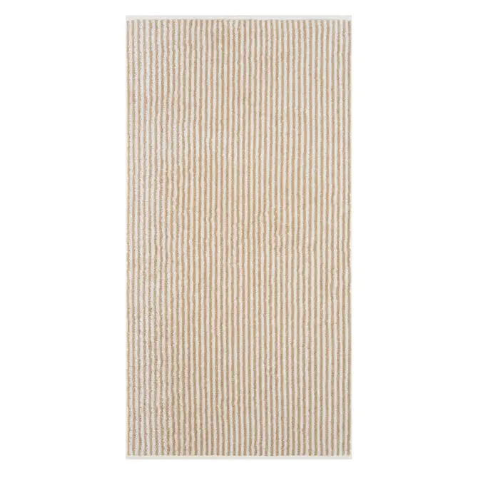Cawö Two-Tone Stripe Handdoek 50x100 natur