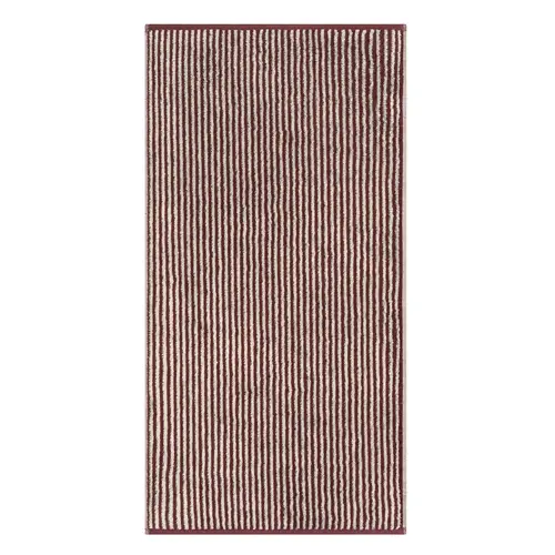 Cawö Cawö Two-Tone Stripe Badlaken 80x150 bordeaux afbeelding