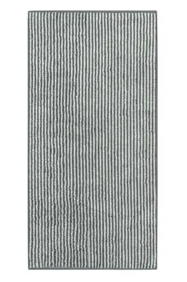 Cawö Two-Tone Stripe Handdoek 50x100 schiefer