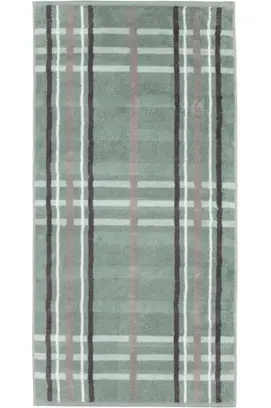 Cawö Noblesse Check Handdoek 50x100 nordic green