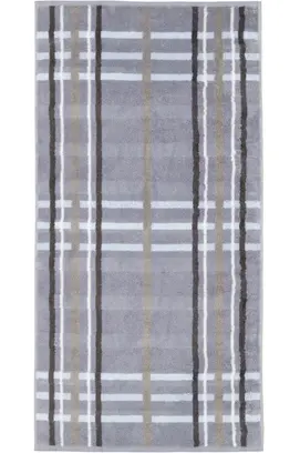 Cawö Noblesse Check Handdoek 50x100 nordic blue