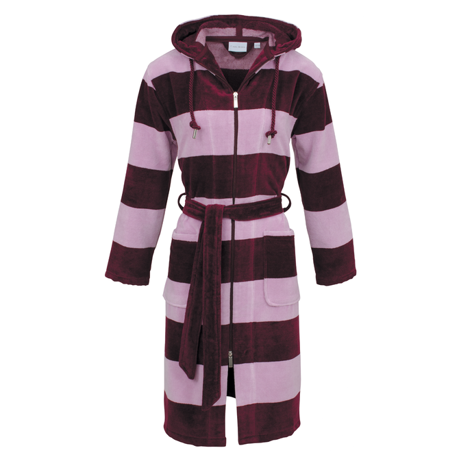 Carl Ross Dames Badjas met capuchon 606410 burgundy/rose quartz 40/42