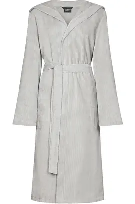 Cawo Dames Badjas extra licht met Capuchon 6140 silber 38