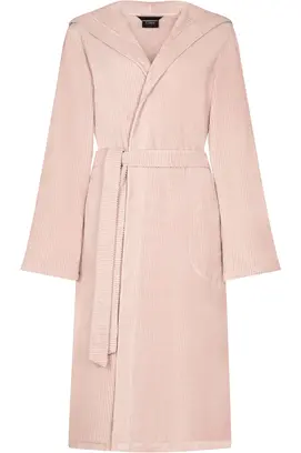 Cawo Dames Badjas extra licht met Capuchon 6140 blush 46