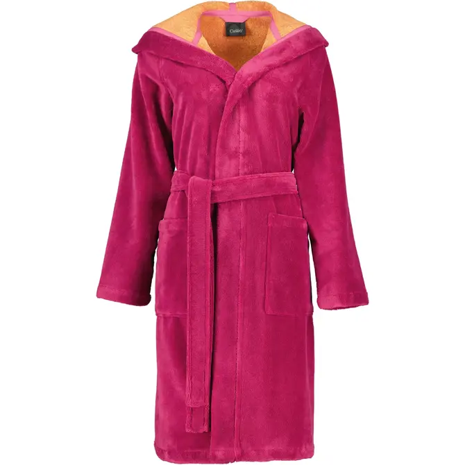 Cawo Dames Badjas met Capuchon  845 pink-orange 34