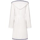 Cawö Cawo Dames Badjas Korte badjas met Capuchon 848 wit-breton 40/42