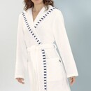 Cawö Cawo Dames Badjas Korte badjas met Capuchon 848 wit-breton 32/34