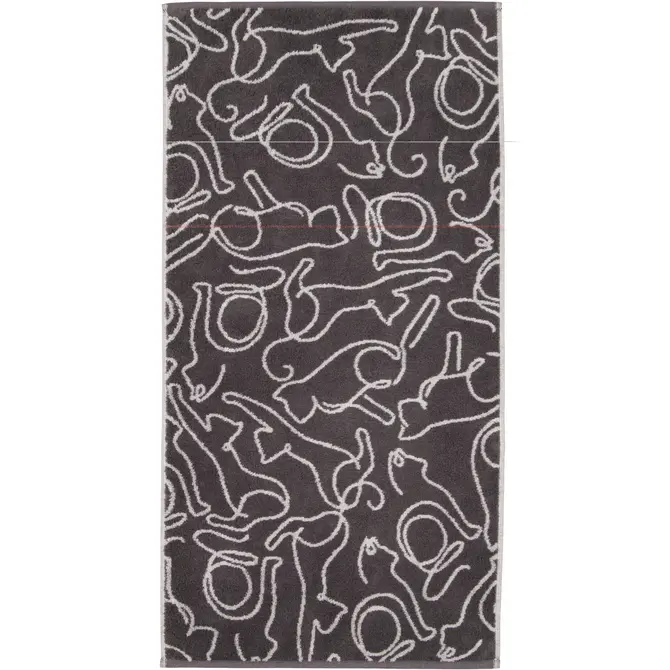 Cawö Cute Cats Gastendoekje 30x50 basalt/platin