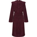 Cawö Cawo Dames Badjas met Capuchon  825 burgundy 36/38