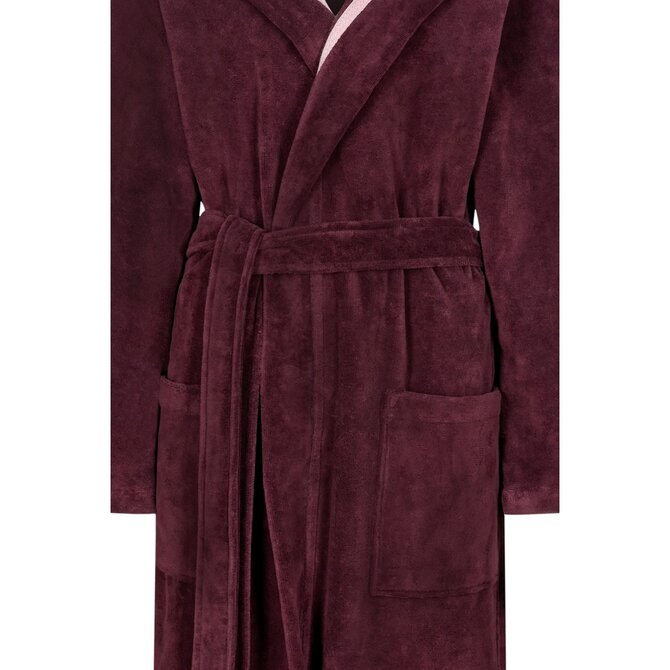Cawo Dames Badjas met Capuchon  825 burgundy 36/38