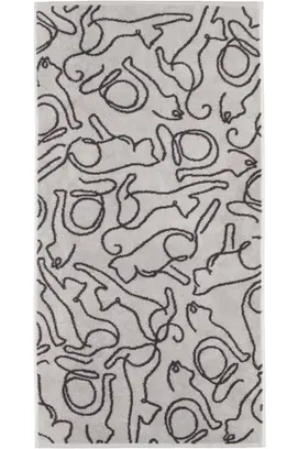 Cawö Cute Cats 6264 Badlaken 80x150 platin/basalt