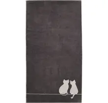 Cawö Cute Cats Gastendoekje 30x50 basalt/platin