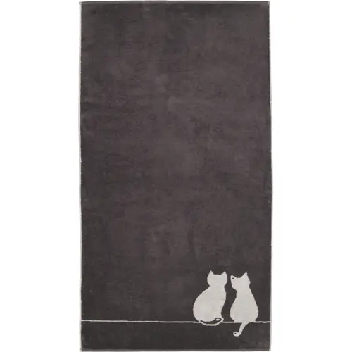 Cawö Cawö Cute Cats 6263 Gastendoekje 30x50 basalt/platin afbeelding