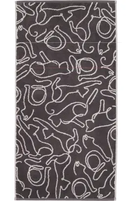 Cawö Cute Cats 6264 Badlaken 80x150 basalt/platin