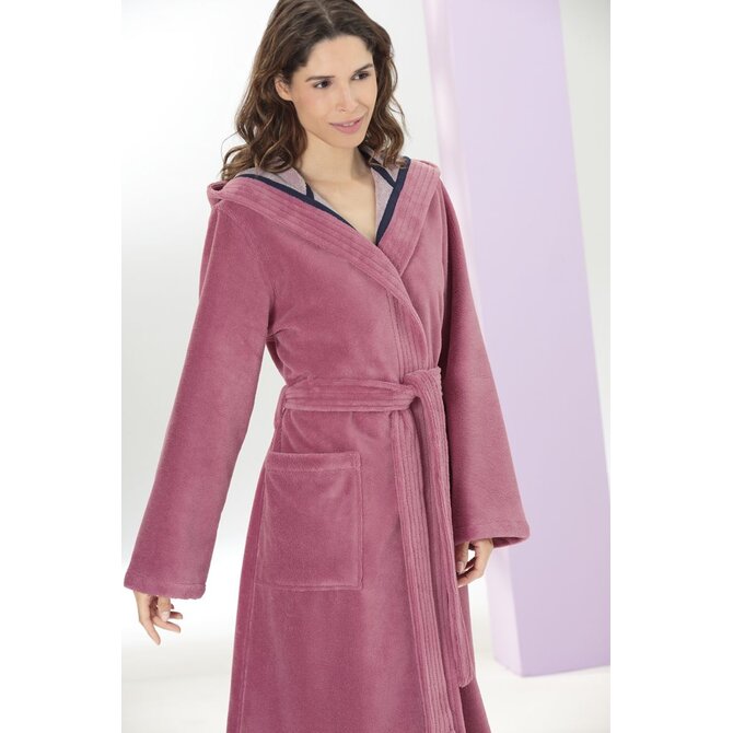 Cawo Dames Badjas met Capuchon  830 beere 44/46