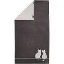 Cawö Cawö Cute Cats Badlaken 80x150 basalt/platin