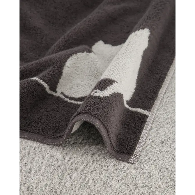 Cawö Cute Cats Badlaken 80x150 basalt/platin