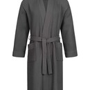 Morgenstern Morgenstern badjas Luca wafelstof Kimono 120cm Antraciet M