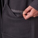 Morgenstern Morgenstern badjas Luca wafelstof Kimono 120cm Antraciet M