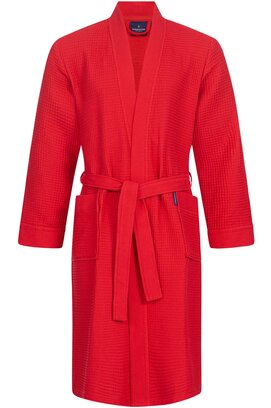 Morgenstern badjas Luca wafelstof Kimono 120cm Rood L