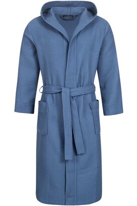 Morgenstern badjas Andrea wafelstof met Capuchon 120cm Jeans blauw XXL