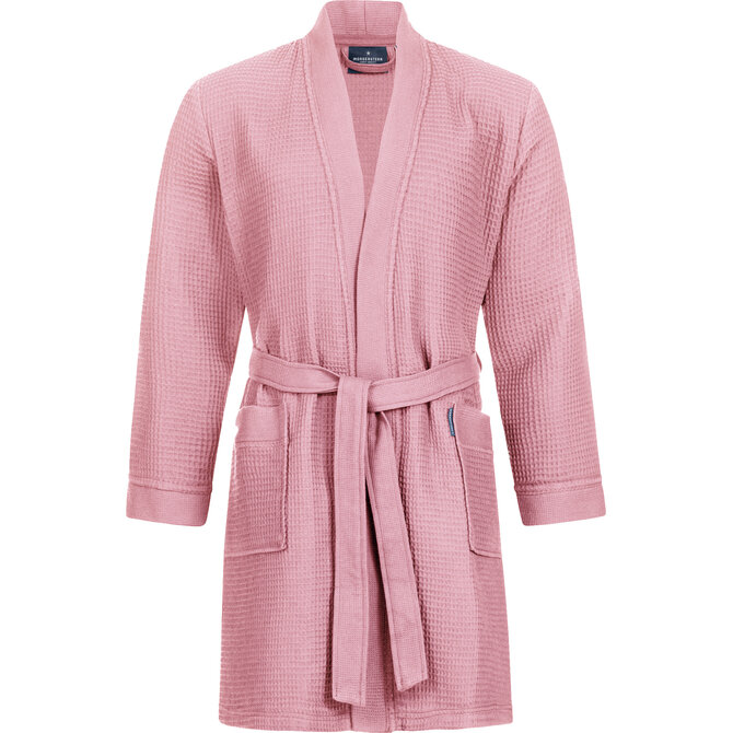 Morgenstern badjas Sascha wafelstof Kimono 100cm Poederroze XL