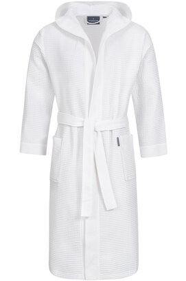 Morgenstern badjas Andrea wafelstof met Capuchon 120cm Wit XXL