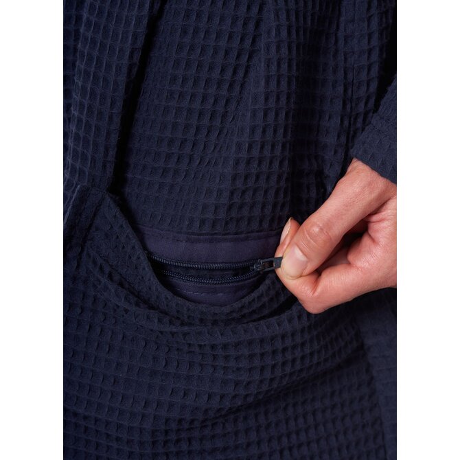 Morgenstern Andrea badjas wafelstof met capuchon 120cm Marine XL