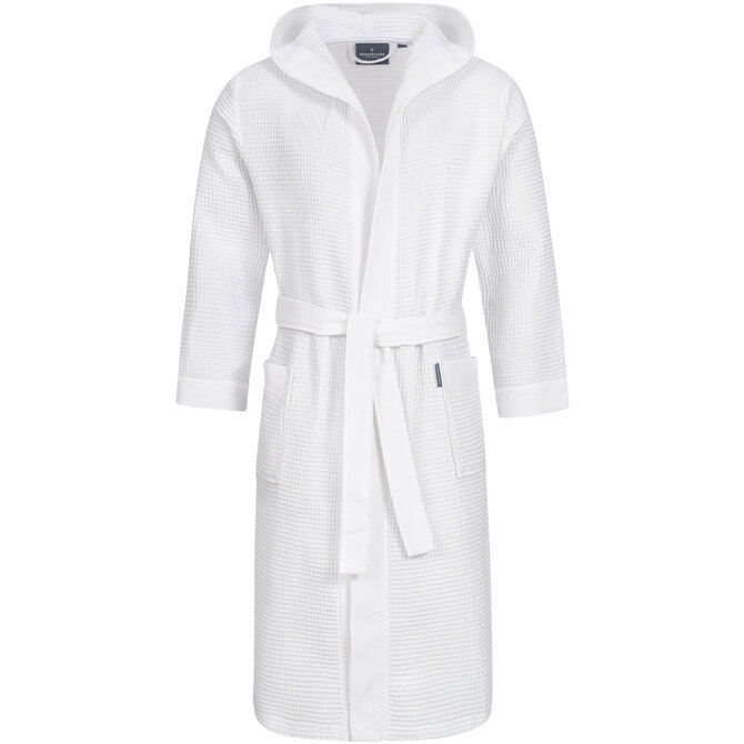 Morgenstern badjas Andrea wafelstof met Capuchon 120cm Wit L