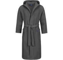 Morgenstern badjas Andrea wafelstof met Capuchon 120cm Antraciet M
