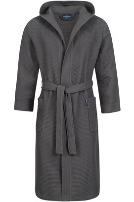 Morgenstern badjas Andrea wafelstof met Capuchon 120cm Antraciet M