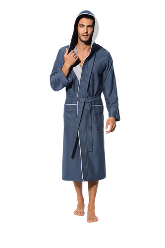 Morgenstern Morgenstern Bo Heren Badjas marine/blau XL afbeelding