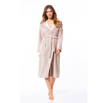 Morgenstern Geena 2 damesbadjas met capuchon Sand S