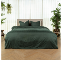 Kayori Elin  Dekbedovertrek  Katoensatijn  140x200/220  Donkergroen