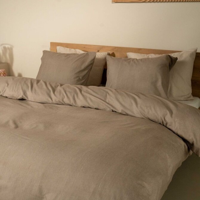 Kayori  Susa  Dekbedovertrek  Flanel  200x200/220   Mokka