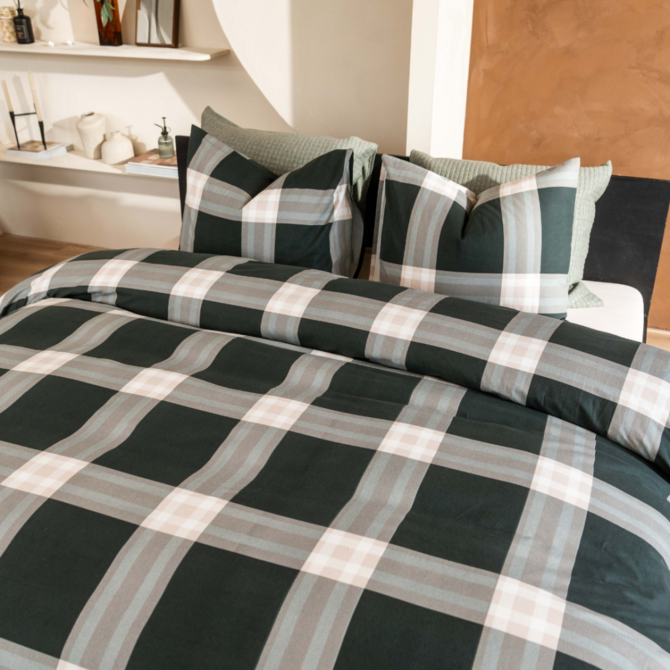 Kayori  Magome  Dekbedovertrek  Flanel  200x200/220  Blauw