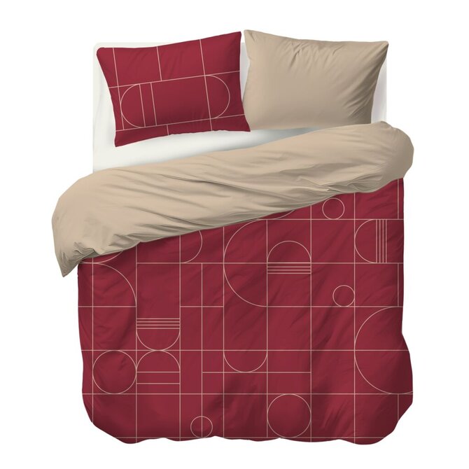 Auping Graphic dekbedovertrek 140x200/220 Bordeaux