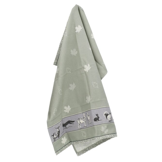 Bunzlau Castle Forest Animals theedoek 65x65 Dark Green
