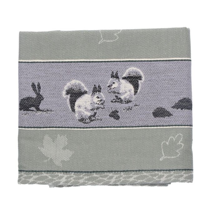 Bunzlau Castle Forest Animals theedoek 65x65 Dark Green