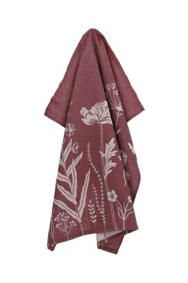Bunzlau Castle Wild Flowers theedoek 65x65 Burgundy