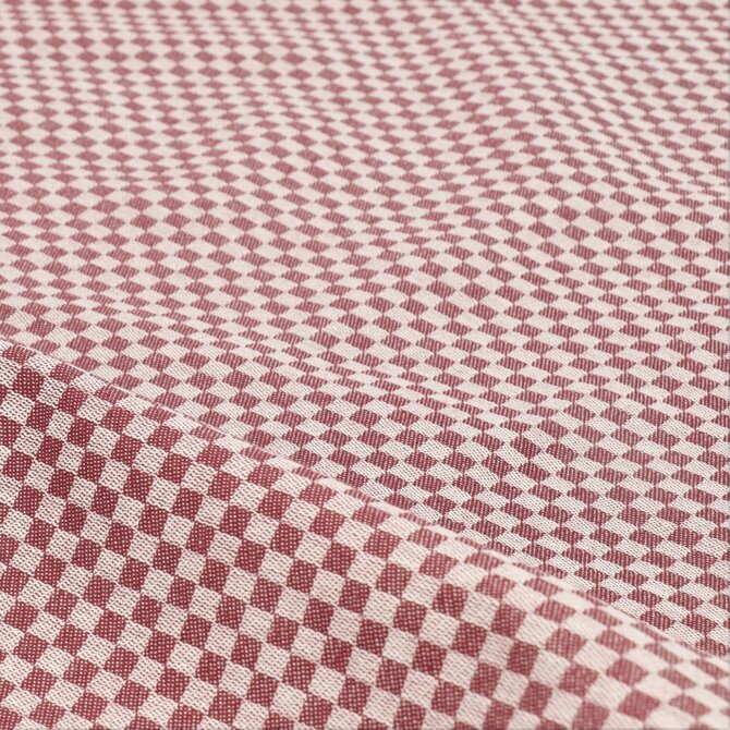 Bunzlau Castle Small Check theedoek 65x65 Burgundy