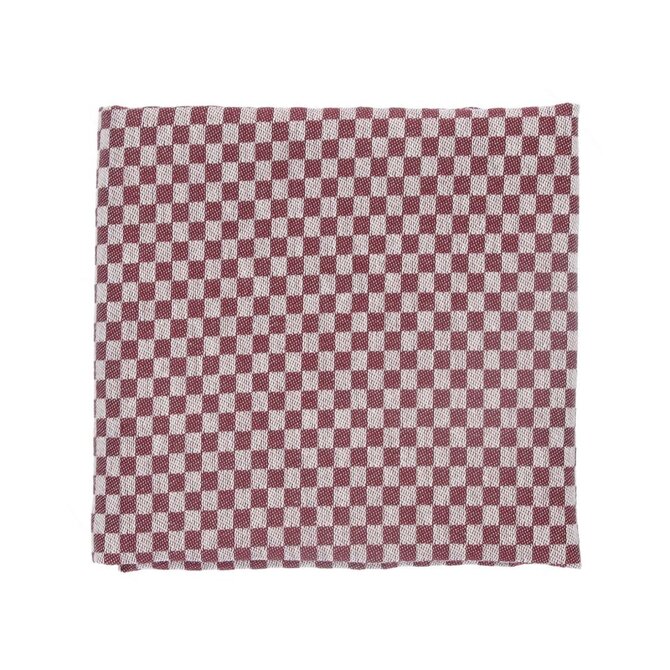 Bunzlau Castle Small Check theedoek 65x65 Burgundy