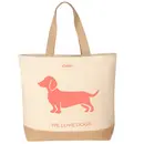 Cawö Cawö We love dogs/ Tas Tas  40x55 natur/pink-orange