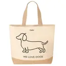 Cawö Cawö We love dogs/ Tas Tas  40x55 natur/zwart